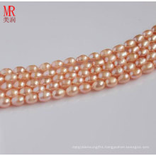 5-6mm Pink Natural Rice Shape Pearl Strand